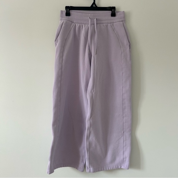 Lululemon Scuba Mid Rise Wide Leg Fleece Pants Lilac Ether Lavender M - Picture 2 of 11